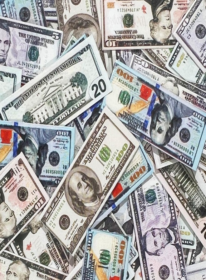 LUFEEMGA 600PCS 1:12 Miniature Dollar Bills Set, Old Tiny Mixed Denominations Money for Mini House, New - Image 4